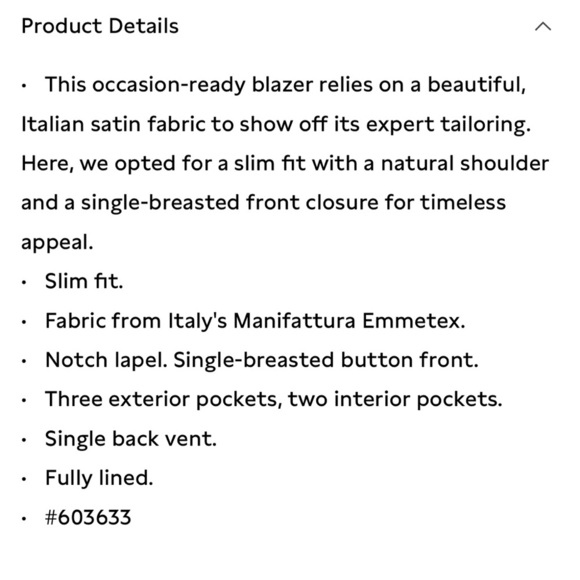 NWT Banana Republic Slim Italian Satin Black Blazer Size 6 Petite. - Picture 9 of 11